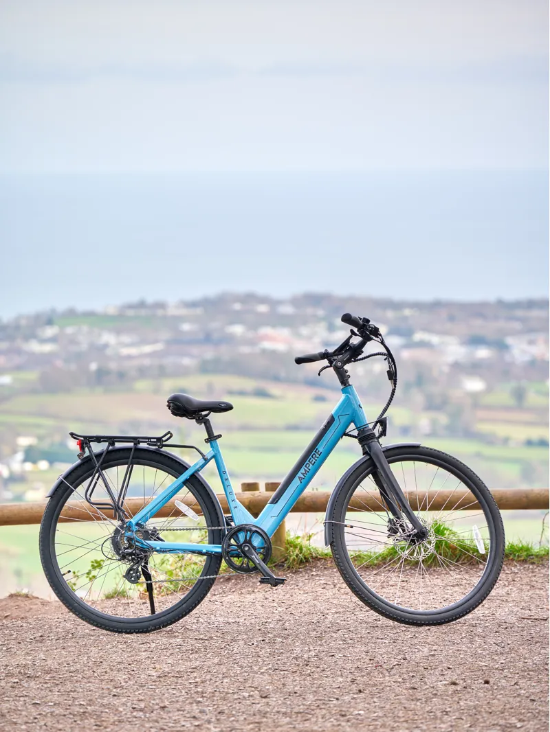 Ampere Deluxe Step Through 26 Inch Wheel Electric Bike Blue-3